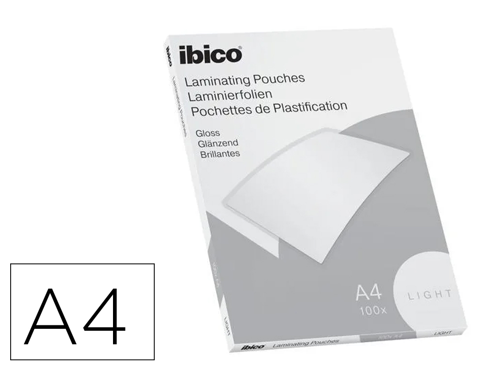 POCHETTES PLASTIFICATION IBICO FORMAT A4 75 MICRONS    BOITE DE 100 UNITES