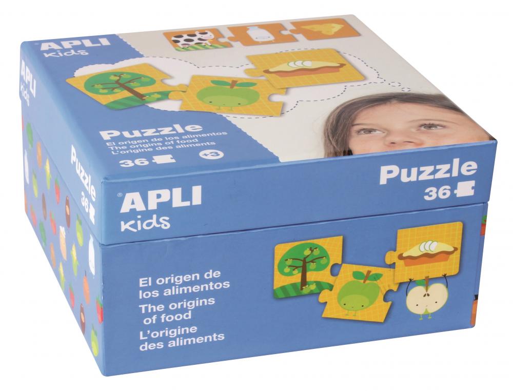 PUZZLE 36 PICES ORIGINE DES APUZZLE APLI KIDS  L'ORIGINE DES ALIMENTS