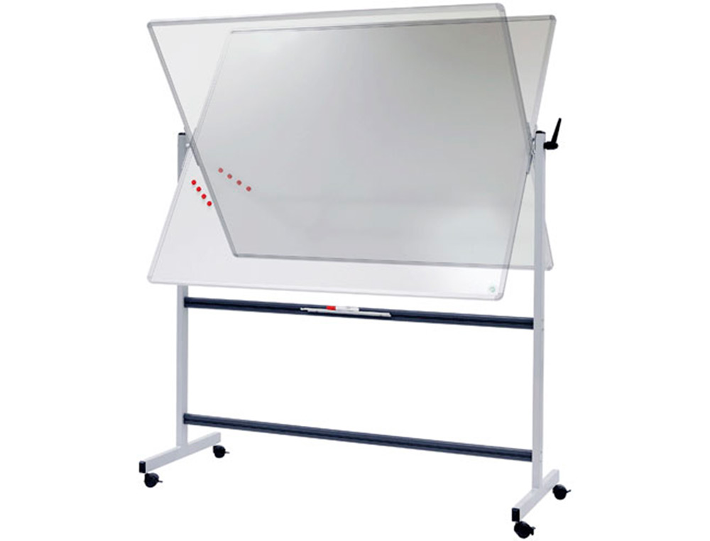 TABLEAU BLANC ROTATIF VANERUM EMAILLE MAGNETIQUE CADRE      ALUMINIUM LISSE ANODISE       FIXATION MURE 90 X120CM