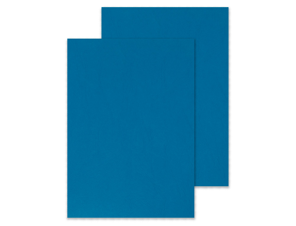 COUVERTURE Q-CONNECT CARTON 250G GRAIN CUIR POUR RELIURE FORMAT A4 COLORIS BLEU PAQUET 100 UNITS