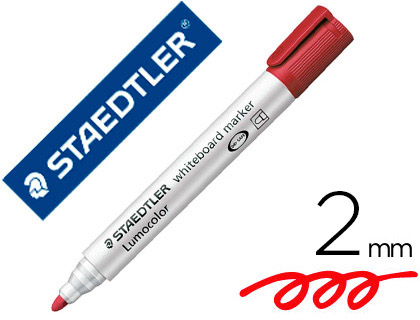 MARQUEUR STAEDTLER TABLEAU BLANC DRY SAFE POINTE OGIVE ROUGE