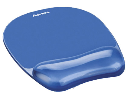 TAPIS SOURIS FELLOWES REPOSE-POIGNET GEL TRANSPARENT BLEU ADAPT SOURIS OPTIQUES